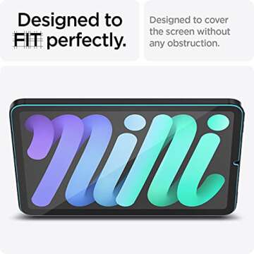 Spigen Tempered Glass Screen Protector [GlasTR EZ Fit] Designed for iPad Mini (2024 7th Generation A17 Pro / 2021 6th Generation) [Case-Friendly]