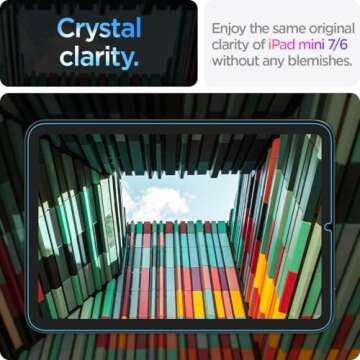 Spigen Tempered Glass Screen Protector [GlasTR EZ Fit] Designed for iPad Mini (2024 7th Generation A17 Pro / 2021 6th Generation) [Case-Friendly]