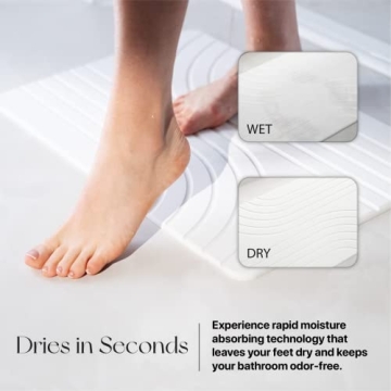 Tosoro Stone Bath Mat - Quick Drying Diatomaceous Earth Mat 23.5 x 15