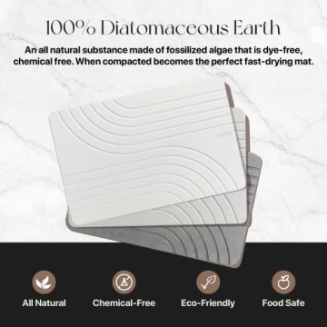 Tosoro Stone Bath Mat - Quick Drying Diatomaceous Earth Mat 23.5 x 15