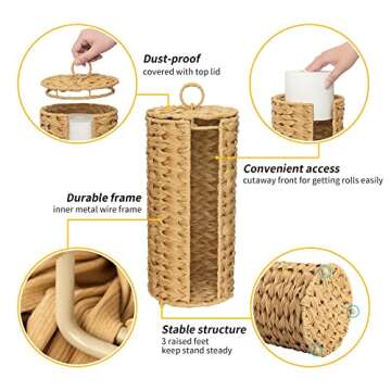 GRANNY SAYS Toilet Paper Storage Stand, Toilet Paper Holder Stand with Storage, Bathroom Tissue Holder, Freestanding Toilet Roll Holder Stand, Waterproof Toilet Paper Organizer for Bathroom