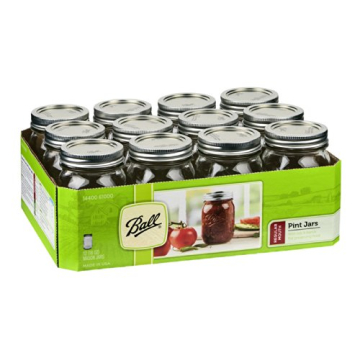 Ball 16oz Mason Jars Regular Mouth,12-Pack, Clear