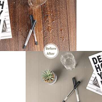 Kitchen Shelf Liner Drawer Liners, Non-Adhesive Refrigerator Liners Waterproof Fridge Mats with Strong Durable Kitchen Cabinets Mat for Drawers, Shelves, Pantry Khaki