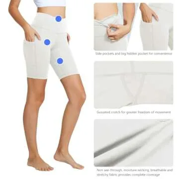 BALEAF Women Biker Shorts with Pockets | Tummy Control