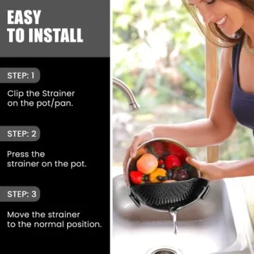 Multi-Purpose Clip-On Kitchen Food Strainer Set