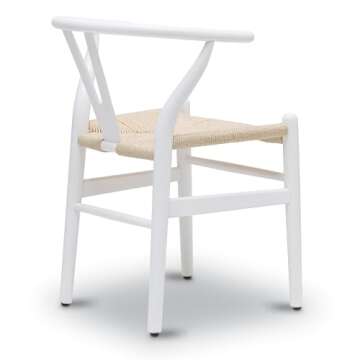 POLY & BARK Weave Dining Chair, Single, White