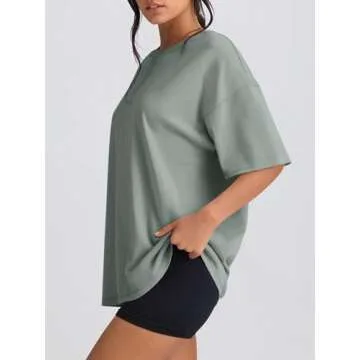 REORIA Oversized Workout T-Shirts - Stylish Comfort for Women