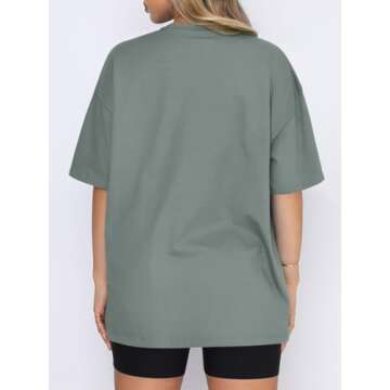 REORIA Oversized Workout T-Shirts - Stylish Comfort for Women