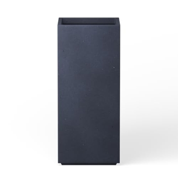 Kante 20.3" H Tall Rectangular Concrete Planter - Modern Charcoal Pot