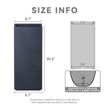 Kante 20.3" Tall Rectangular Concrete Planter for Home