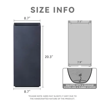 Kante 20.3" Tall Rectangular Concrete Planter for Home