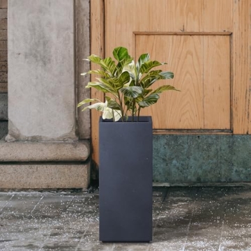 Kante 20.3" Tall Rectangular Concrete Planter for Home