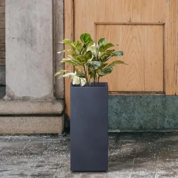 Kante 20.3" Tall Rectangular Concrete Planter for Home