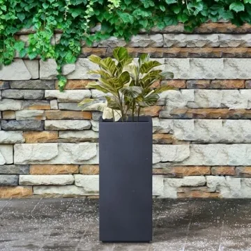 Kante 20.3" Tall Rectangular Concrete Planter for Home