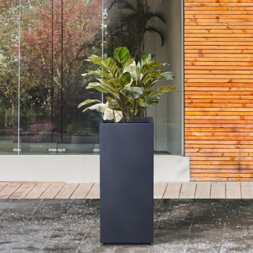 Kante 20.3" Tall Rectangular Concrete Planter for Home