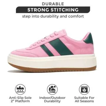 Project Cloud Sneakers for Women - Lace Up Women's Fashion Sneakers Memory Foam Insole Womens Sneakers Non Slip Women Footwear Lightweight Platform Shoes Girls' Fashion (Nita, Pink, 10)