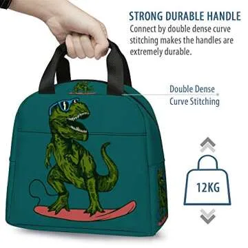 YCGRE Dinosaur Lunch Bag - Insulated Kids Tote