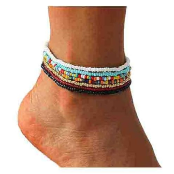 VFlowee Colorful Boho Anklets for Women - 7pcs Set