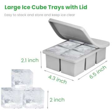 Large Ice Cube Tray 2-Pack for Whiskey Cocktails