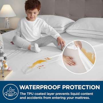 Bedsure Waterproof Mattress Protector Twin XL - Breathable & Noiseless Zippered Encasement