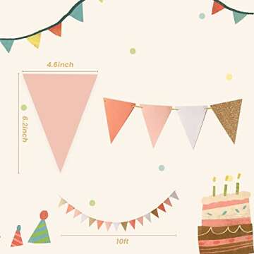 Rose Gold Triangle Garland for Weddings and Showers