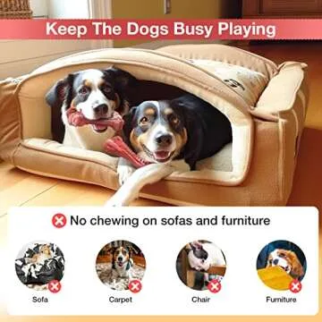 Jewyow Indestructible Dog Toys - Beef Flavor Chew Toys for Large, Medium, Small Dogs; Tough Dog Toy