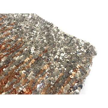 MANER Women's Sequin Skirt Sparkle Stretchy Bodycon Mini Skirts Night Out Party (XXL/US 20-22, Silver/Rose Gold/Coffee)