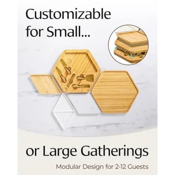 Elegant Bamboo Charcuterie Board Set with Gold Knife Set – Ideal Gift