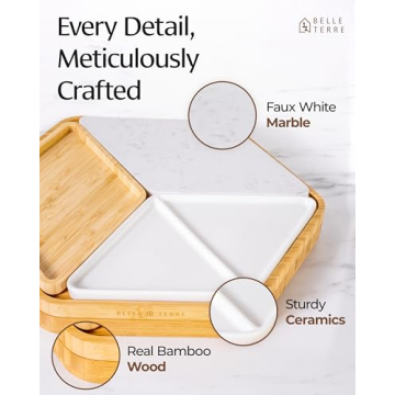 Elegant Bamboo Charcuterie Board Set with Gold Knife Set – Ideal Gift