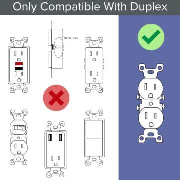 10 Pack - SnapPower GuideLight 2 [For Duplex Outlets] - Replaces Plug-In Night Light - Electrical Receptacle Wall Plate With LED Night Lights - Auto On/Off Sensor - (Duplex, White)