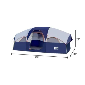 Spacious CAMPROS 8-Person Waterproof Camping Tent for Families