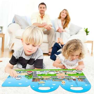 iGetooy Sticker Books for Toddlers 2-4 Years, Reusable Sticker Book for Kids, Travel Toys for Toddlers 1-3, Toddler Airplane Travel Essentials for Kids, Vehicle Stickers for Kids