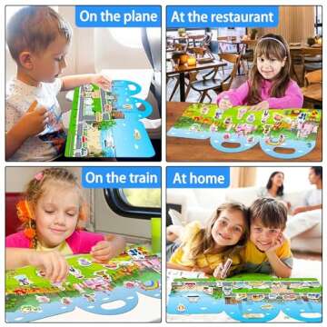 iGetooy Sticker Books for Toddlers 2-4 Years, Reusable Sticker Book for Kids, Travel Toys for Toddlers 1-3, Toddler Airplane Travel Essentials for Kids, Vehicle Stickers for Kids