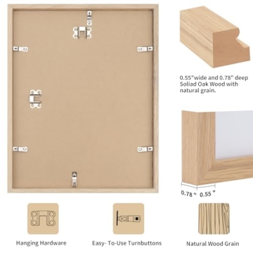 Puthiac 12x16 Oak Wood Frame for Photos & Art
