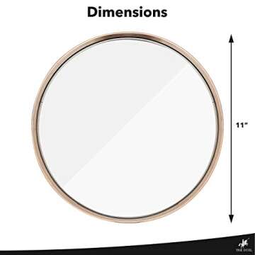 TheDuel Gold Mirror Decorative Tray - 11" Round Bathroom Sink Vanity Tray, Circular Round Mirror Tray, Gold Coffee Table Tray for Perfume, Sofas & Ottomans, Circle Golden Bar Cart & Gold Room Decor