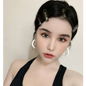 Conpru No Bend Hair Clips, 12 Pieces, No Crease Hair Clips for Hair Styling and Makeup Application