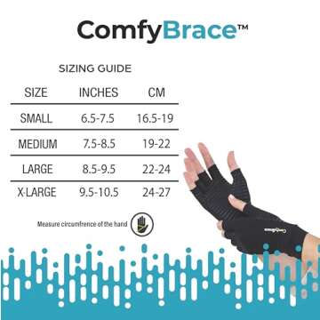 ComfyBrace Copper Infused Compression Arthritis Gloves for Hand & Finger Relief from pain/swelling c...