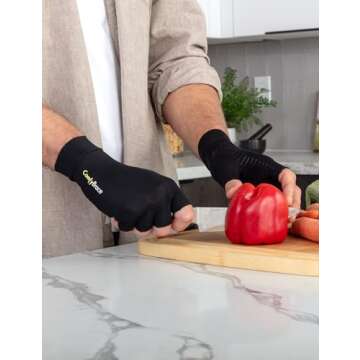 ComfyBrace Copper Infused Compression Arthritis Gloves for Hand & Finger Relief from pain/swelling caused by Rheumatoid Arthritis, Carpal Tunnel, Tendonitis and Poor Circulation, Fits Men & Women