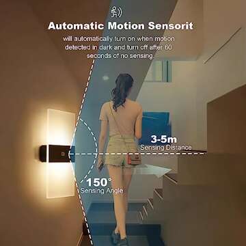 Motion Sensor Night Lights Rechargeable Sensor Night Light Magnetic LED Wall Lights, Motion Activated Night Light, Soft Warm White 3000K for Hallway, Stair, Corridor, Kitchen, Living Room, 2 Pack
