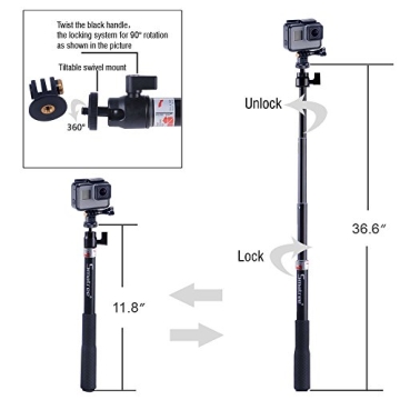 Smatree Extendable Selfie Stick for GoPro and Action Cameras