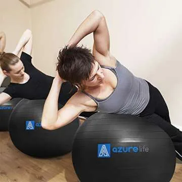 A AZURELIFE Professional Exercise Ball for Home & Office