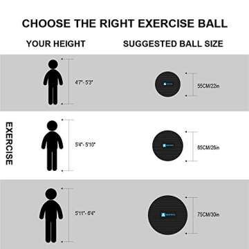 A AZURELIFE Professional Exercise Ball for Home & Office