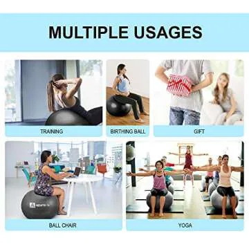 A AZURELIFE Professional Exercise Ball for Home & Office