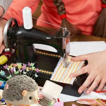 Hedgehog Pin Cushion with 100 Butterfly Pins for Sewing