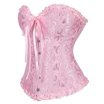 frawirshau Corset Top Pink Bunny Corset Costume Princess Corset Pink Corsets Overbust Corset Bustier...