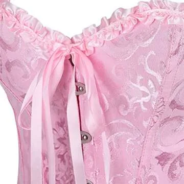 frawirshau Corset Top Pink Bunny Corset Costume Princess Corset Pink Corsets Overbust Corset Bustier Top Size S