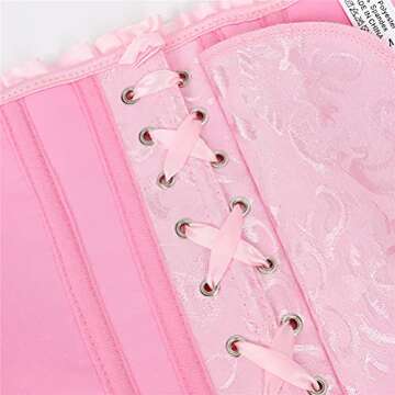 frawirshau Corset Top Pink Bunny Corset Costume Princess Corset Pink Corsets Overbust Corset Bustier Top Size S
