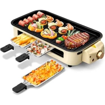 Pukomc 1500W Electric Indoor Grill - 2-in-1 Smokeless Cooking & Cleaning