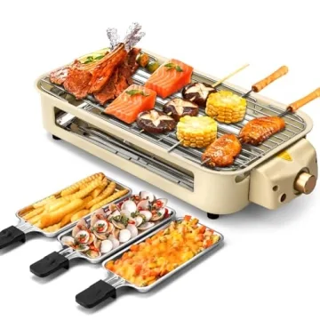 Pukomc Electric Indoor Grill - 2-in-1 Smokeless 1500W