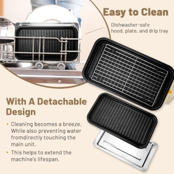 Pukomc Electric Indoor Grill - 2-in-1 Smokeless 1500W